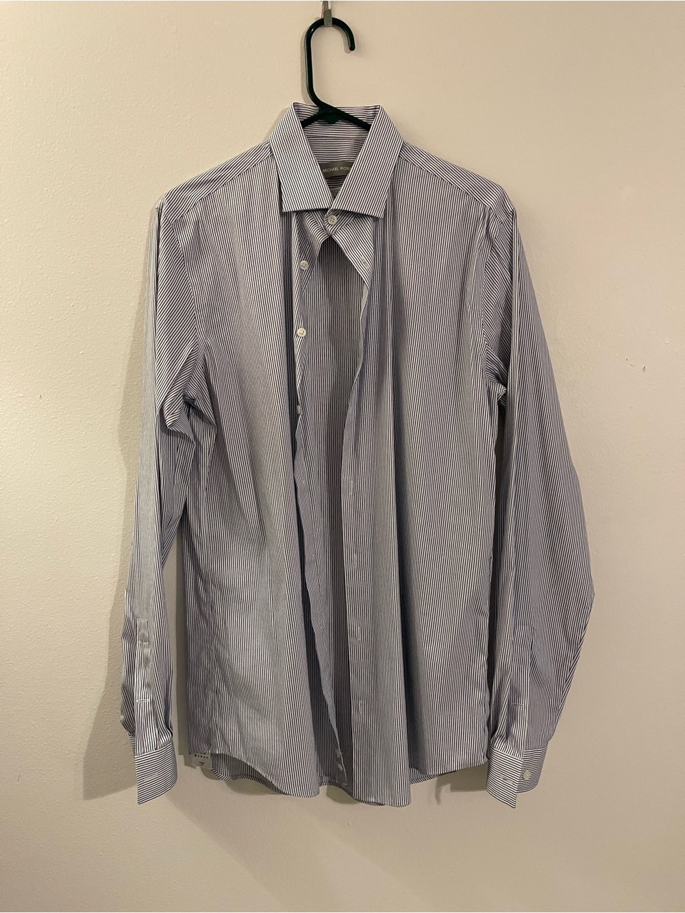 Michael Kors Men's Thin Blue Stripe Dress Shirt